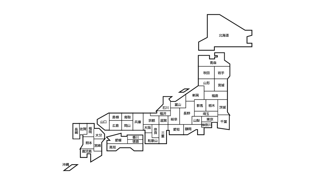 日本地図白地図のイメージ画像